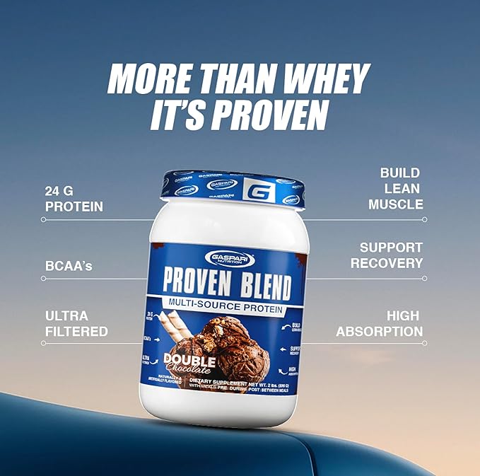 Gaspari Nutrition Proven Blend Multi Source Protein Powder Beef Protein Isolate Whey Concentrate and Whey Isolate Builds Lean Muscle 24g of Protein (28 Servings Chocolate Peanut Butter)