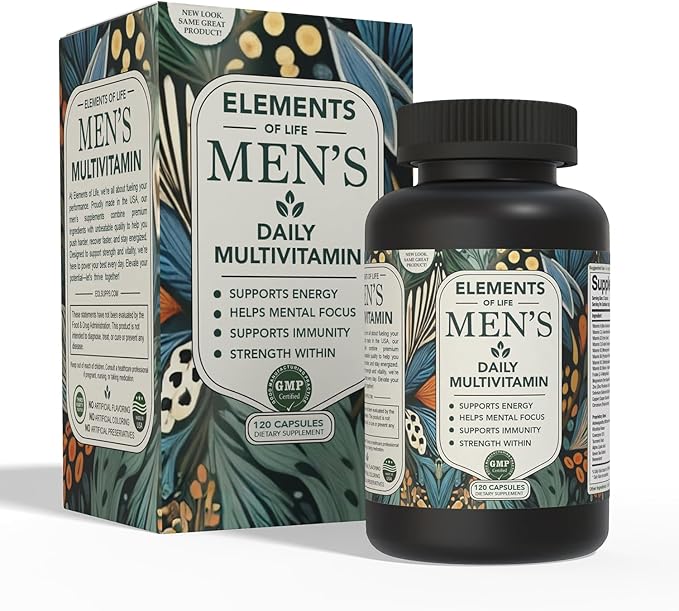Multivitamin for Men with Vitamin D K2 Zinc Vitamin B12 A E B6 Calcium – Immune Health &amp Energy Support Daily Mens Multivitamins – Gluten Free Vegan Unflavored Supplements (120 Capsules)