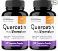 Quercetin with Bromelain Vegetarian Supplement Capsules | 240 Count (1000mg Per Serving 2400 GDU/g) | Supports Healthy Immune System Helps With Seasonal Allergy Support | High Absorption Antioxidant