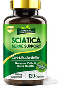 Sciatic Ner-ve Rel-ief Natural Ingredients Rich in Vitamins Nutritional Support Supplement Capsules for Sciatica Soothe &amp Comfort Hand Finger Waist Buttock Leg Foot 120 Capsules