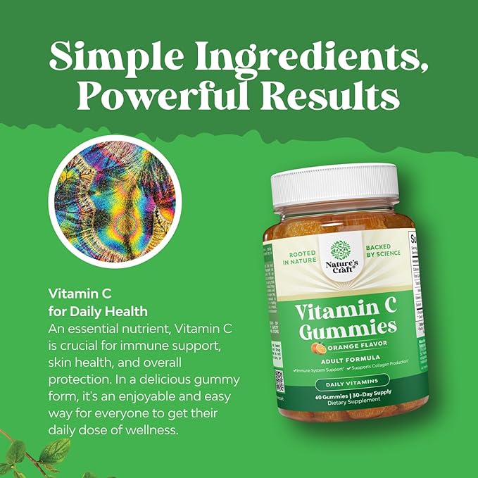 Bundle of Hair Skin and Nails Gummies - Extra Strength Biotin and Collagen 10000mcg per Serving and Chewable Vitamin C Gummies - Halal Ascorbic Acid Immune Booster &amp Natural Cold Remedy for Adults