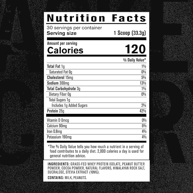 Jacked Factory Authentic ISO Grass Fed Whey Protein Isolate Powder - Low Carb Muscle Building Protein (30 Servings Chocolate Peanut Butter) &amp Creatine Monohydrate Powder (30 Servings Unflavored