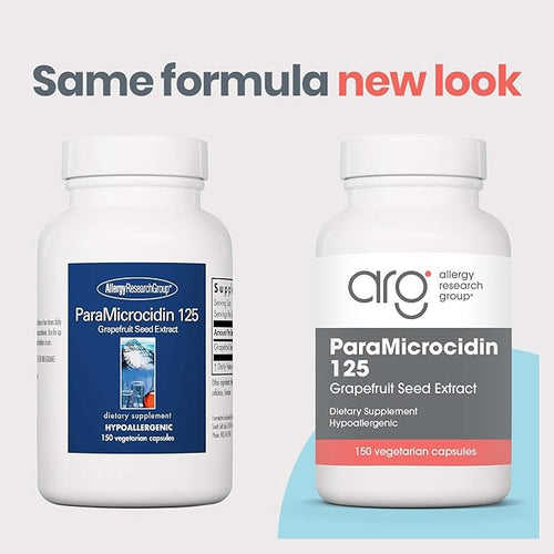 Allergy Research Group ParaMicrocidin 125 Supplement - Grapefruit Seed Extract 250mg Supports Metabolic Function Vegetarian Capsules - 150 Count