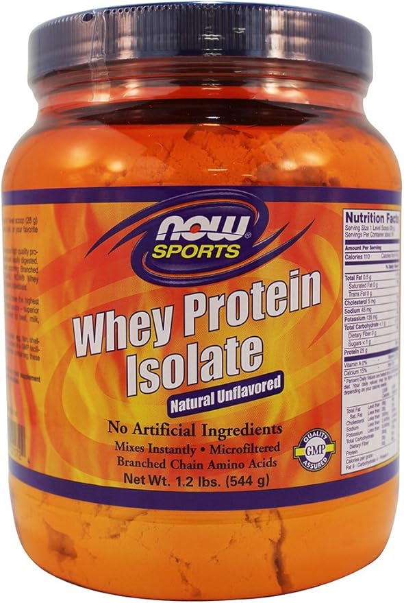 NOW Foods: Whey Protein Isolate Unflavored Powder 1.2 lb (2 Pack)