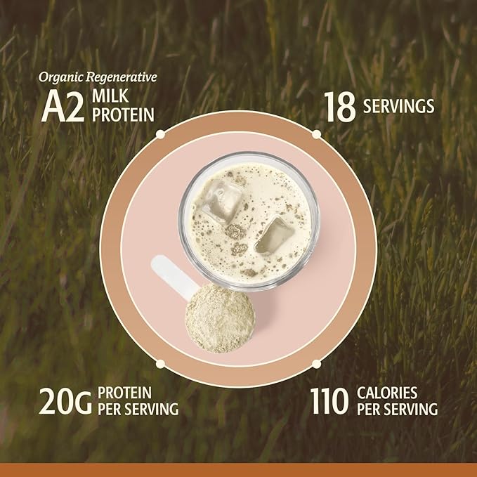 Women’s Whey Protein Powder Vanilla Grass Fed A2 Regenerative Whey with Organic SRI-81™ Shatavari KSM-66 Ashwagandha® &amp Acti Veda™ (20g Protein)