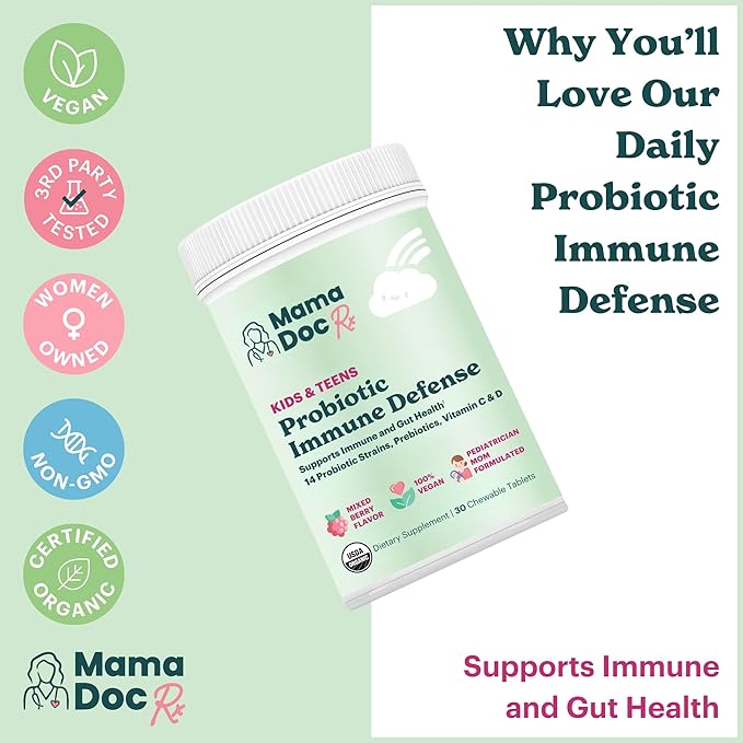 Powerful Immune Protection Bundle | 14 Probiotic Strains Prebiotics Vitamin D Vitamin C | for Kids Ages 4+
