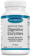 EuroMedica Multi-Action Digestive Enzymes - Digestion Supplement for Nutrient Absorption - Includes Undiluted Pancreatic Enzymes - Gluten-Free Dairy-Free &amp Non-Soy - 90 Tablets (45 Servings)