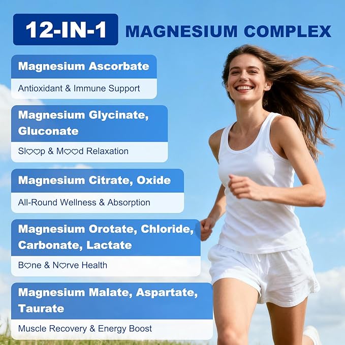 180 Count | Magnesium Complex Gummies for Women &amp Men 12 Forms of Magnesium (Glycinate Citrate&amp More) Magnesium Supplement with Ashwagandha – Supports Sl♡ep Bone Energy Raspberry Flavor