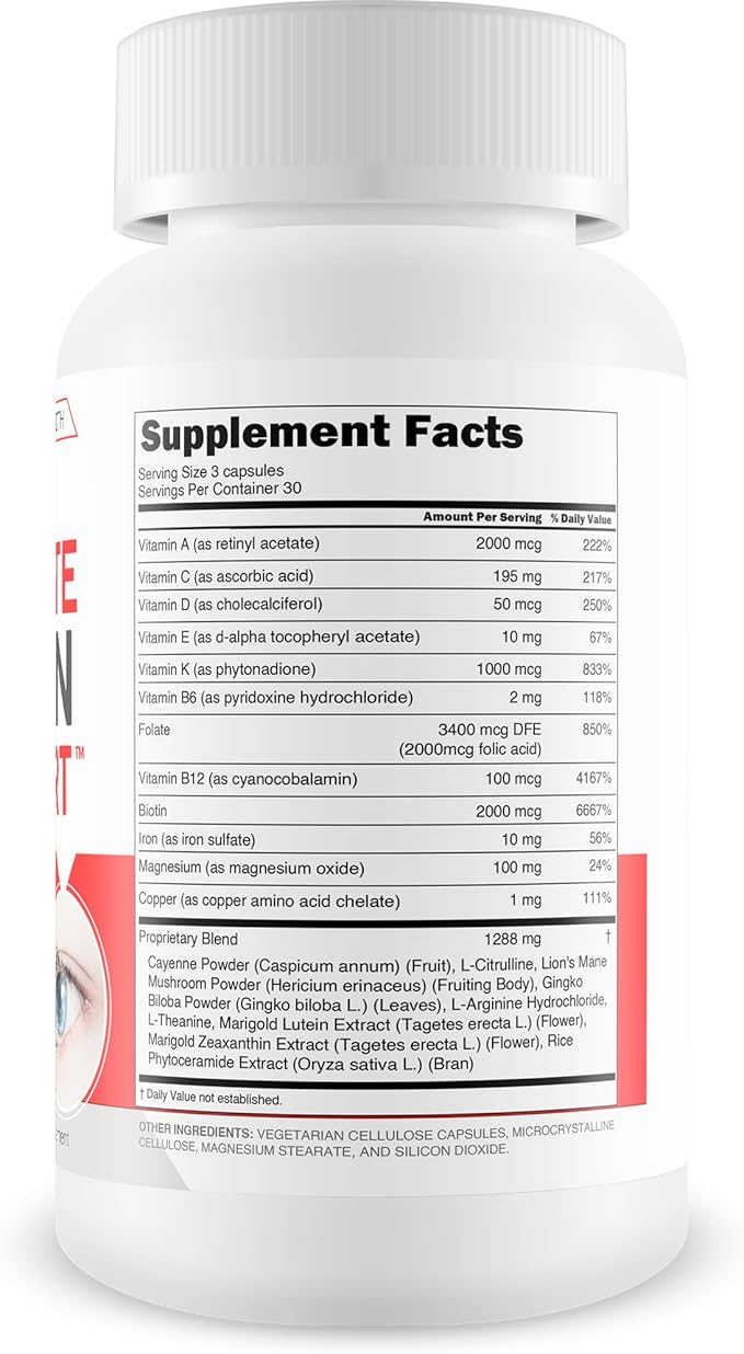 Ultimate Vision Support - Our Best Improved Formula Eyesight Supplement - Vitamin A Lutein and Zeaxanthin Supplements - Eye Vision Focus Supplement for Eyes Vitamins for Clear Vision Pills