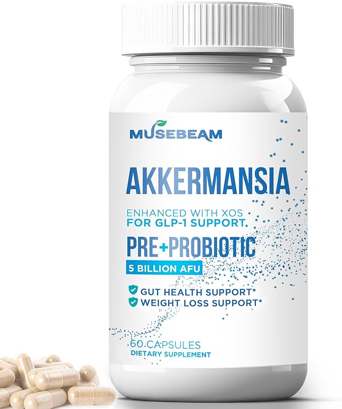 GLP-1 Support Prebiotic Probiotic Weight Loss Supplement - 5 Billion AFU Akkermansia Muciniphila with XOS - Activate Boost Natural GLP1 Support Metabolic &amp Gut Health for Men Women