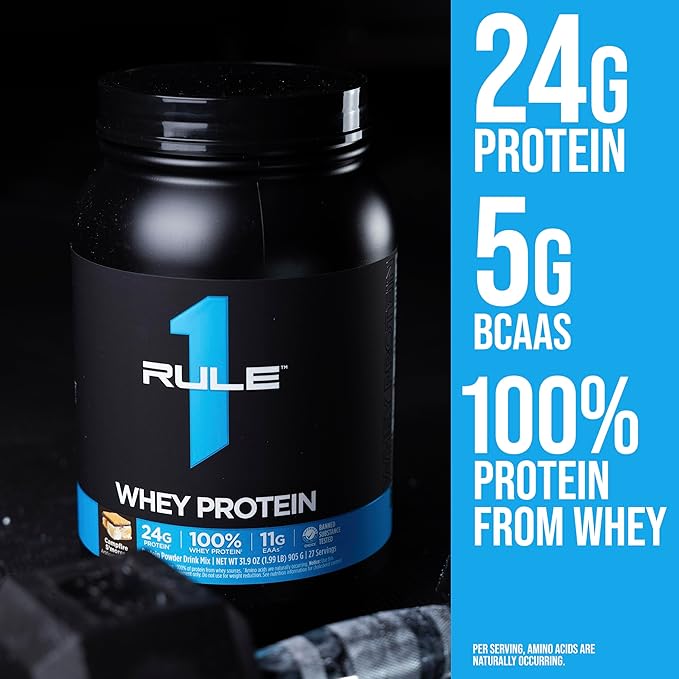 Rule 1 Whey Protein – 24g Fast-Acting Protein from All-Whey Sources with Naturally Occurring EAAs &amp BCAAs for Workout Recovery or Anytime Use (5 Pounds* Birthday Cake)