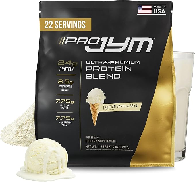 JYM Supplement Science Pro JYM Tahitian Vanilla Protein Powder - Whey Protein Isolates Casein &amp Milk Protein Lean Muscle Building for Men &amp Women 22 Servings