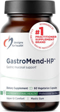 Designs for Health GastroMend HP - Mastic Gum Zinc L-Carnosine Deglycyrrhizinated Licorice Gut Health Supplements - May Support Gastric Health Occasional Bloating or Upset Stomach (60 Capsules)