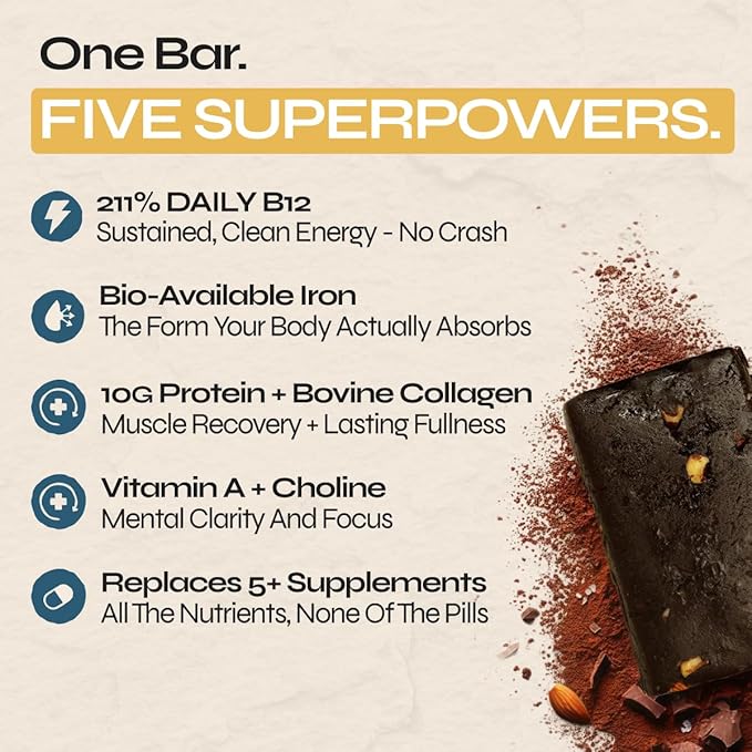 Primal Power Beef Liver Bar 1100mg - New Zealand Grass-Fed 211% DV B12 10g Protein Collagen - Zero Added Sugar No Seed Oils Gluten Free - Chocolate Almond Sea Salt (12 Pack)