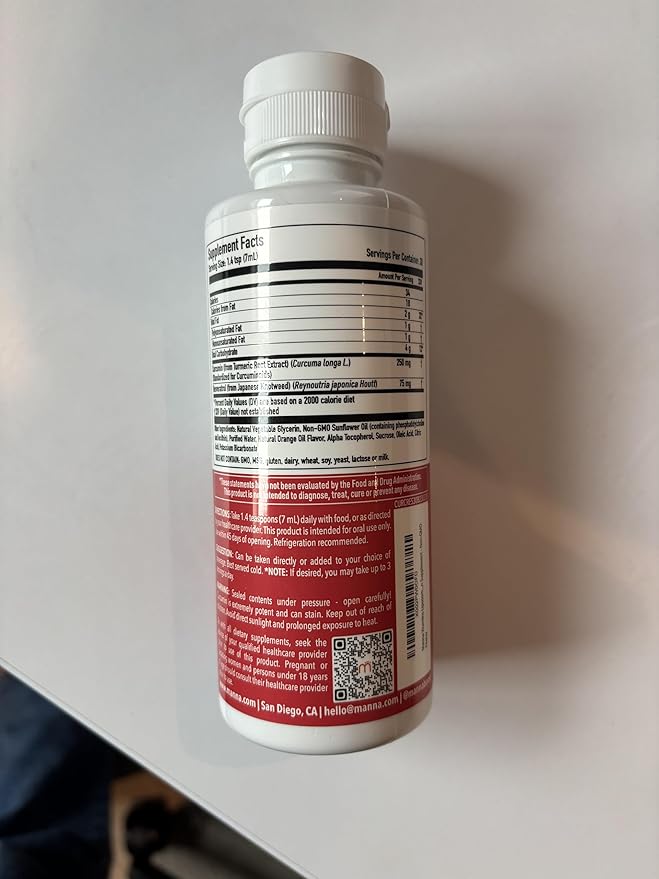 Manna Vitamins Evolved Curcumin with Resveratrol - Liposomal Curcumin Supplements