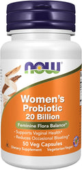 NOW Foods Supplements Women's Probiotic 20 Billion Specially Formulated using Three Clinically Tested Probiotic Strains 50 Veg Capsules