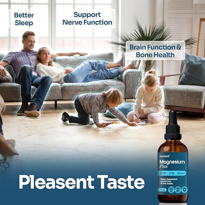 Magnesium Complex Plus 2 fl oz Liquid Drops - Advanced Magnesium Citrate Glycinate L-threonate with Vitamins B6 D C Supplement - High Potency 100% Absorption - 30-Day Supply