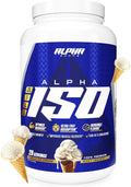 Alpha Supps ISO Low Carb 100% Whey Protein Isolate Powder 25 Grams Per Serving Helps Support Muscle Growth Low Sugar and Gluten Free (Vanilla Ice Cream 2 lb)