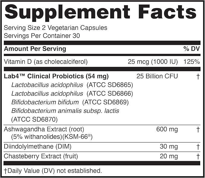 Peptiva Probiotics for Women's Health - Women's Probiotic and Digestive Support 25 Billion CFU Multi-Strain Probiotic Lactobacillus Acidophilus Bifidobacterium - 60 Vegetarian Capsules