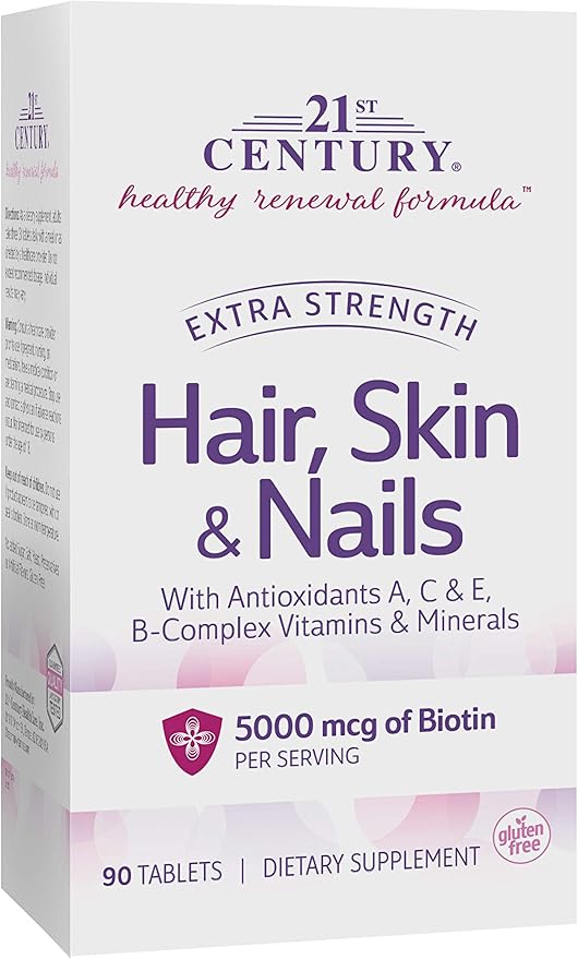 21st Century Healthy Renewal Formula Hair Skin &amp Nails Extra Strength - 90 Tablets Pack of 2