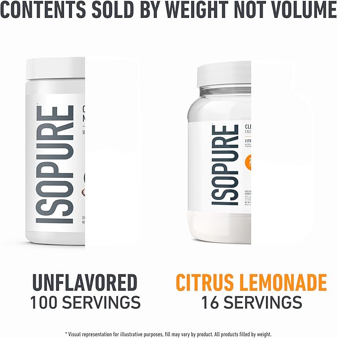 Isopure Bundle of Clear Whey Isolate Protein Powder Citrus Lemonade16 Servings 100% Pure Creatine Monohydrate Powder Unflavored 100 Servings