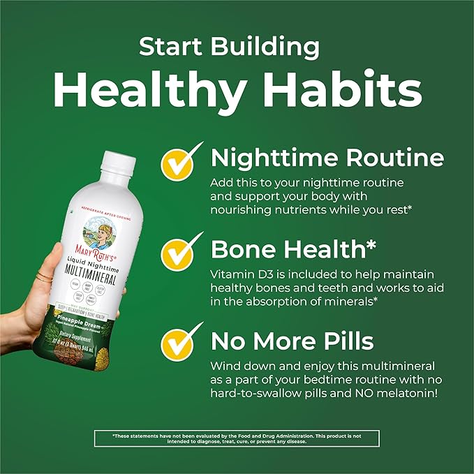 MaryRuth's Multivitamin Gummies for Women (Strawberry) &amp Liquid Nighttime Multimineral (Pineapple) | Clean Label Project Verified® | USDA Organic &amp Vegan | Beauty Bedtime Routine &amp Overa