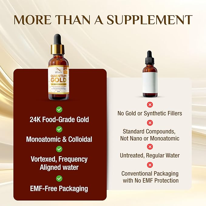 Quantum Gold Liquid Ormus Monoatomic Colloidal Gold &amp 24K Liquid Gold Supplement for Pineal Gland Activation Lucid Dreaming &amp Higher Energy Alignment (2oz)