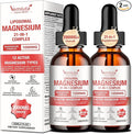 2 Packs 21-in-1 Liposomal 12 Active Magnesium Complex 2000MG+ Liquid Drops - with Magnesium GlycinateCitrate etc Ashwagandha &amp L-TheanineCoQ10 for Mood MuscleHeart &amp Relaxation Nerve* Sup