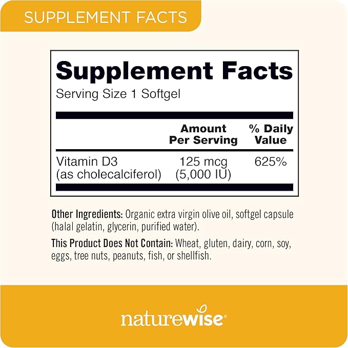 NatureWise Vitamin D3 5000IU (125mg) 360 Count + Curcumin Turmeric 2250mg w/Black Pepper 95% Curcuminoids Capsules 360-Count - Bundle for Immune &amp Joint Health - Gluten-Free Non-GMO