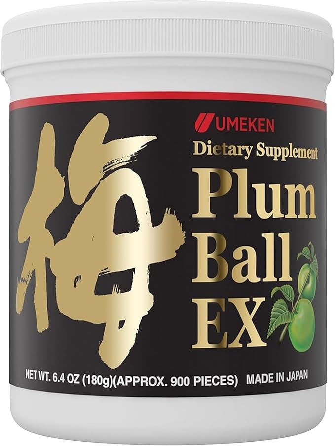 Umeken Plum Ball EX Concentrated Extract with Antioxidants Citric Acid and Mumefural Daily Supplement Japanese Green Plum Extract 3 Month Supply 6.4oz 180g Bottle Pack of 1