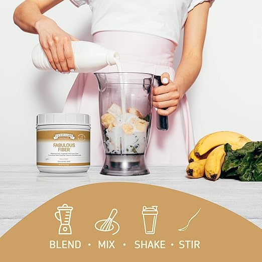 Lewis Labs Fabulous Fiber Powder Supplement | Delicious Quick Dissolve Daily Fiber Powder from Fruits Vegetables &amp Grains Contains Vitamins &amp Minerals Proudly Made in The USA 16 Ounces (2