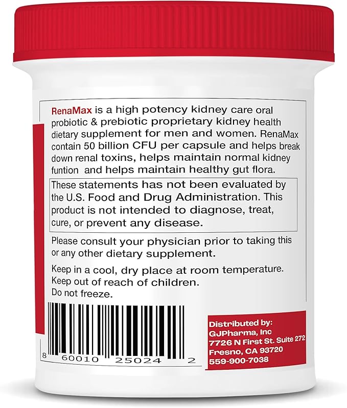 Capsule Kidney Restores &amp Kidney Care Supplement - Probiotic &amp Prebiotic Supplement to Support Normal Kidney Function - 50 Billion CFU per Capsule - Made in U.S.A (90 Caps (1 Pack))