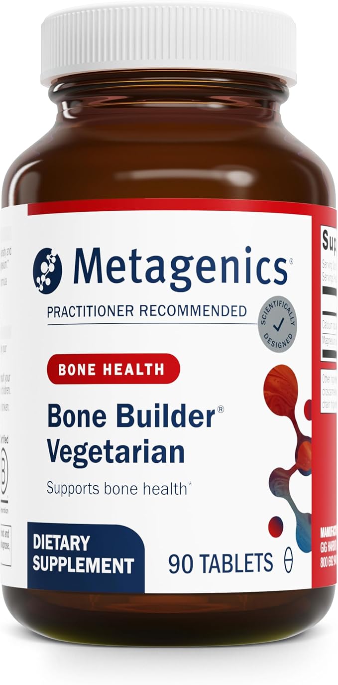 Metagenics Bone Builder Vegetarian - Balanced Calcium &amp Magnesium Mineral Complex - Supports Bone Density Heart Nerve &amp Sleep Health - Plant-Based Gluten-Free cGMP Certified - 90 Servings
