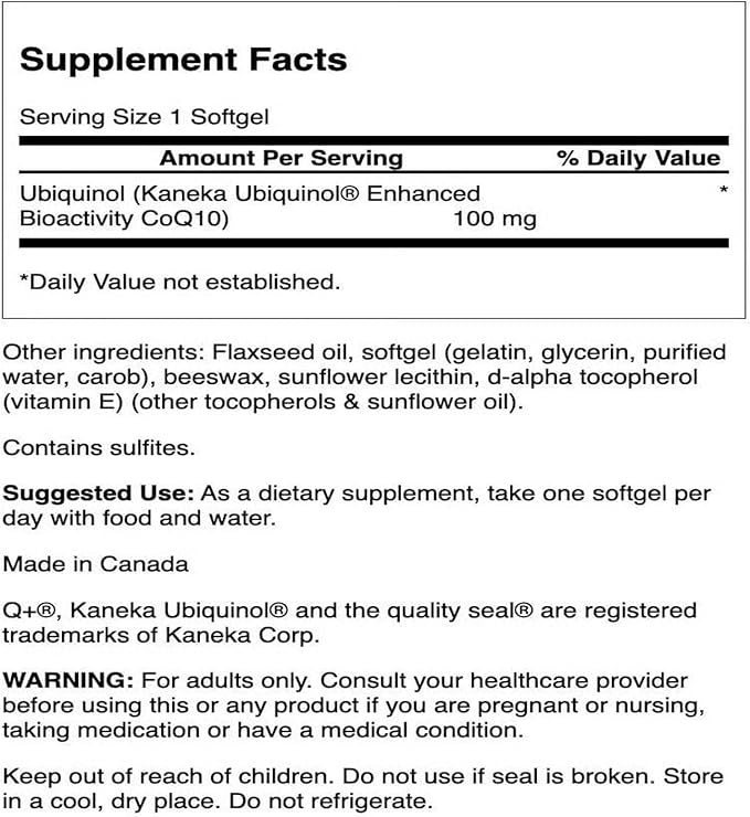 Swanson Ubiquinol 100 mg 60 Sgels (2 Pack)