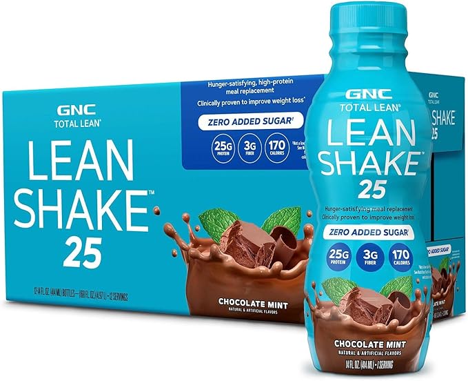 GNC Total Lean Lean Shake - Chocolate Mint - 14oz. | 12 Bottles