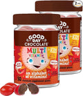 Good Day Chocolate Complete Multivitamin for Kids Daily Supplement of Vitamins A B6 B12 C D E Folate and Biotin Fair Trade and Non-GMO Chocolate 2 Pack