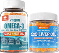 2pack Vegan Omega 3 Gummies + 2pack Cod Liver Oil Gummies