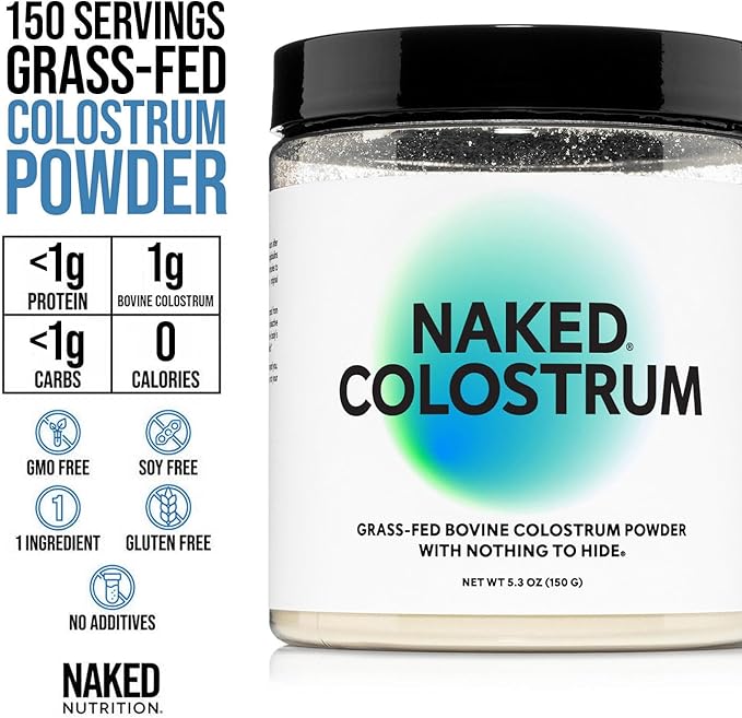 NAKED Colostrum + Whey Protein Bundle – Grass-Fed Bovine Colostrum &amp 100% Grass-Fed Whey - Gut Immunity Muscle Growth &amp Recovery Support