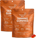 Savanna Skin Tanning Gummies with Vitamin C &amp E Astaxanthin Beta Carotene Skin Radiance &amp Hydration for Natural Looking Glow Bronzing Non-GMO Vegan &amp Sugar Free - 60 Count (2)