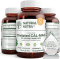 Natural Nutra Chelated Calcium Magnesium 1000/500 mg Supplements Plus Betaine HCL - Chelated Cal Mag Improves Bone Density Supports Muscle Teeth Cardiovascular &amp Nerve Health 250 Vegan Tablets