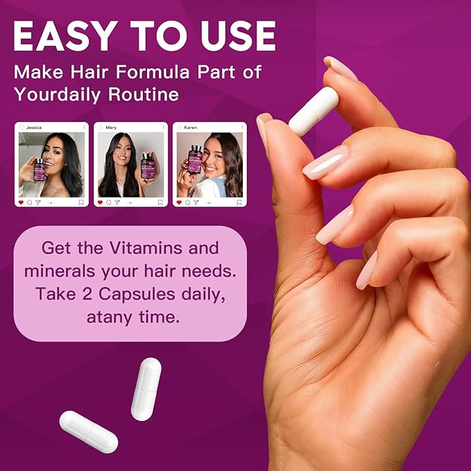 NATURE TARGET Biotin 10000mcg Hair Growth Vitamins – Maximum Strength Hair Growth Supplement with Collagen Keratin Fo-Ti MSM Zinc &amp B Vitamins for Thicker Stronger Hair Skin &amp Nails