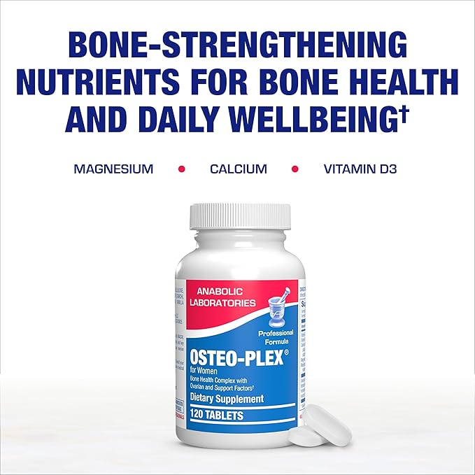 Osteo-Plex Bone Health Supplement for Women - Clinical Formula Bone Strength Supplement with Magnesium Calcium Vitamin D3 &amp Trace Minerals Complex - Easy to Swallow Gentle Tablets (120 Count)