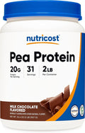 Nutricost Pea Protein Powder (2 LBS) Chocolate - 20g of Vegan Pea Protein Isolate GMO-Free Gluten-Free 31 Servings