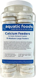 Aquatic Foods Inc. Calcium Feeder Disks for Shrimp Snails Crabs Crayfish Hermit Crabs and All Tropical Fish 75 Count Jar of Medium-Large Feeder Disks