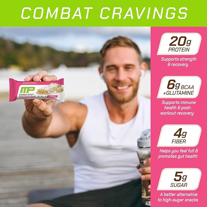 MusclePharm Combat Ready &amp Combat Sport Protein Bar Bundle: Confetti Cake &amp Chocolate Cake Flavor