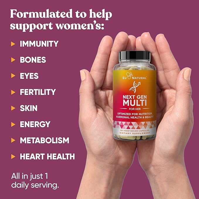 Eu Natural Next Gen Multivitamin Bundle for Him &amp Her- Optimized Daily Support for Energy Heart Bone Hair &amp Skin Health and More