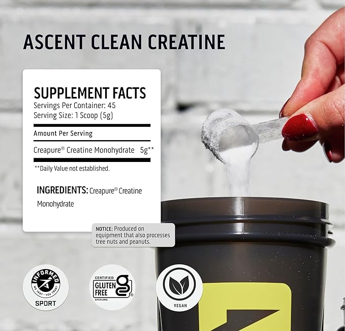 Ascent 100% Whey Protein Powder Chocolate Peanut Butter 2 lb &amp Creatine Monohydrate Powder Unflavored 45 Servings