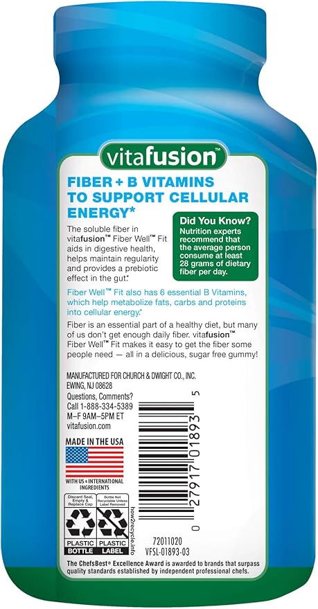 Vitafusion Fiber Well Fit Gummies 90 Count and L’il Critters Gummy Vites Daily Gummy Multivitamin for Kids 190 Gummies