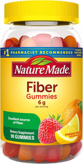 Nature Made Fiber 6 g Dietary Supplement for Digestive Health Support 90 Fiber Gummies 30 Day Supply