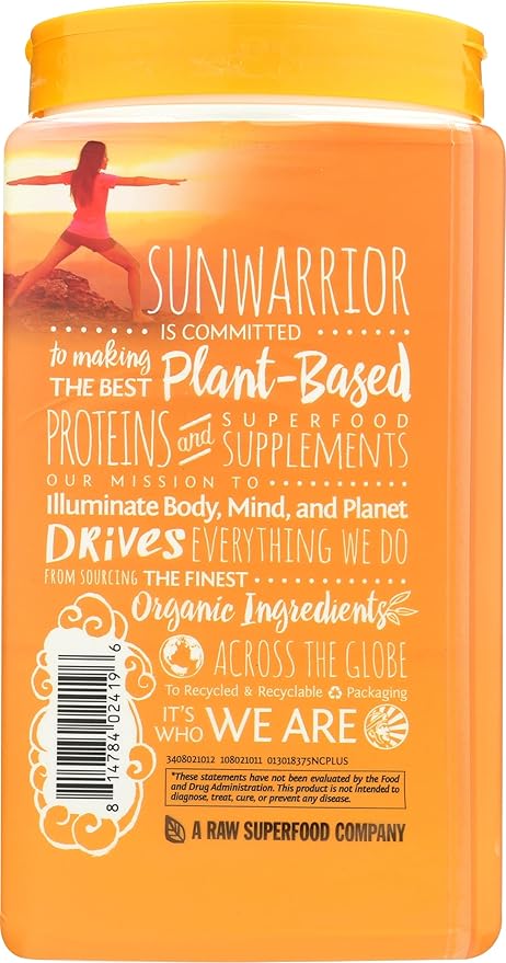 Vegan Organic Protein Powder Plant-based | 5 Superfood Quinoa Chia Seed Soy Free Dairy Free Gluten Free Synthetic Free NON-GMO | Unflavored 30 Servings | Classic Plus by Sunwarrior